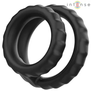 Penisring Dewey Doppelter aus Silikon Schwarz Modell 2
