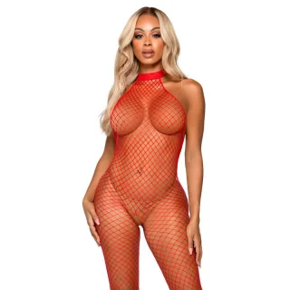 Bodystocking mit Racer-Ausschnitt Rot Einheitsgröße