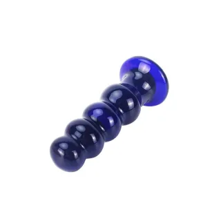 Analplug Buttocks aus Glas Blau 11,5 x Ø 3,5 cm