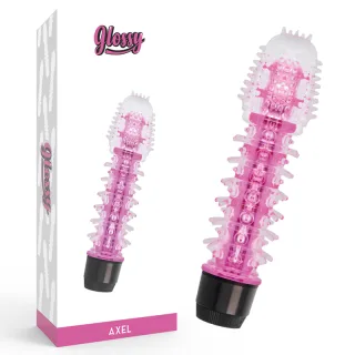 Vibrator Glossy Axel mit Noppen Rosa 14 cm