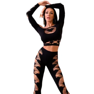Slip Top und Leggins Schwarz S/L