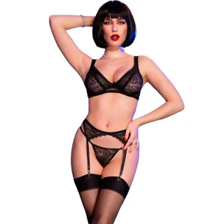 Strapsset Vierteilig Schwarz S Modell 3 Modell 2