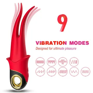Vibrator Shadow Doppelkopf Rot 23,4 x 6,7 cm