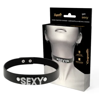 Halsband Chic Desire Sexy veganes Leder Schwarz