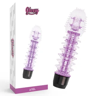 Vibrator Glossy Axel mit Noppen Flieder 14 cm