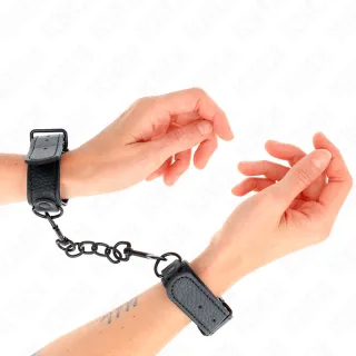 Fesselset Handschellen für Anfänger Verstellbar Schwarz 13 cm