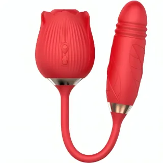 Klitoris-Sauger Delight Blume mit Stoßfunktion Rot