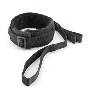 Fesselset Master und Cummander Schwarz Kunstpelz 20 cm