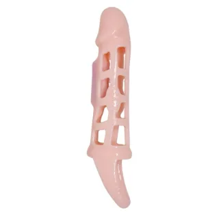 Strap-on Penisverlängerungshülle mit Vibration & Gurt 13,5 cm