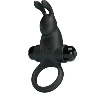 Penisring Vibrationsring + Rabbit-Klitoris-Stimulator 10 Vibrationen Schwarz