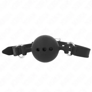 Fetisch-Toy KINK Knebel aus Vollsilikon Größe M Schwarz 4,5 cm