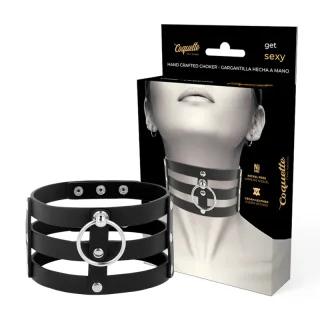 Halsband Chic Desire Fetish veganes Leder Schwarz