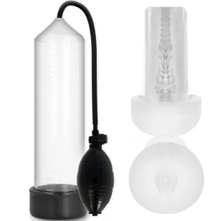 Penispumpe RX3 Transparent mit Sleeve 23 x 5,5 cm