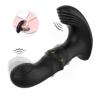 Prostata-Vibrator mit Fernbedienung Schwarz 11,5 x 3,2 cm