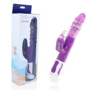 Rabbit-Vibrator Intense Estuard mit Perlenkranz Lila 15 x 3,9 cm