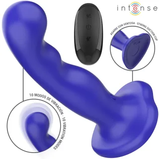 Vibrator Intense Shorty mit Saugfuß Blau 16 x 4 cm