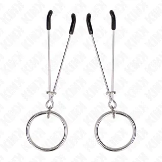 Nippelklemmen Dünne mit Ring Schwarz