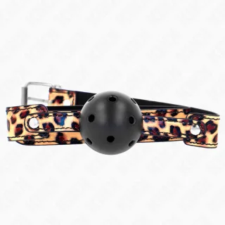 Fetisch-Toy Leopard Atmungsaktiver Ball Gag Schwarz