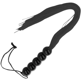 Flogger mit Gummifäden Schwarz 45 cm