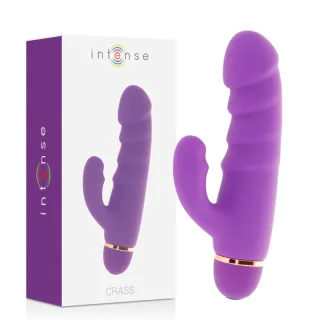 Rabbit-Vibrator Intense Crass mit realistischem Schaft Lila 17,5 x 4,1 cm