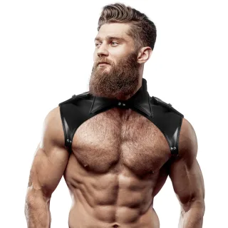 Harness Herrenbrigade Verstellbarer Halsharness aus Ökoleder
