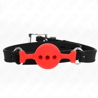Fetisch-Toy KINK Knebel aus Vollsilikon Größe S Rot 4 cm