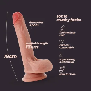 Dildo Inviktus 7 aus Flüssigsilikon Natur 13 x Ø 3,5 cm