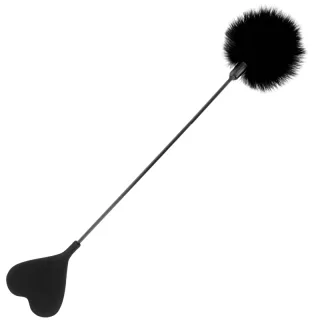 Federkitzler mit Herzklatsche Schwarz 40 cm