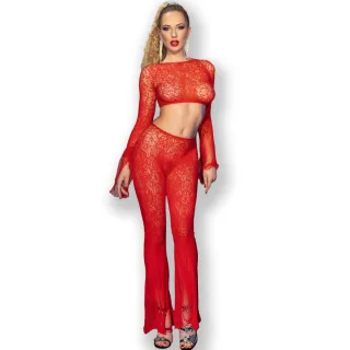 Slip Top und Hose Rot S/L