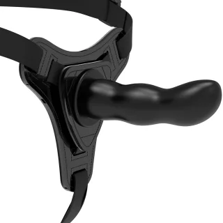 Strap-on Schwarzer Silikon-g-Spot 12,5 cm