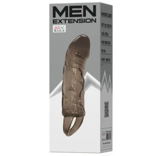 Strap-on Penisverlängerungshülle mit Hodengurt Schwarz 13,5 cm