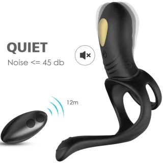 Analplug-Ringvibrator Joy Jumper für Paare Schwarz 8 x 3,8 cm
