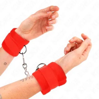 Fesselset Beginner Pelzhandmanschetten Rot