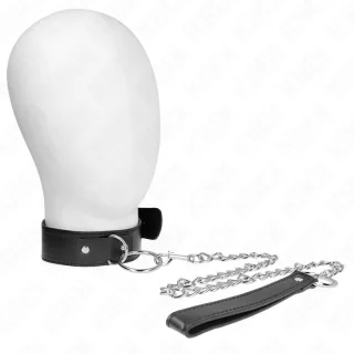Fetisch-Toy KINK Halsband Basismodell mit O-Ring Schwarz 43 cm