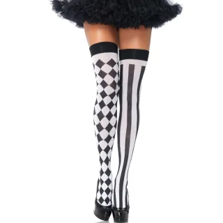Strümpfe Schwarz/Weiße Arlequin Hohe Socken