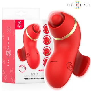 Auflegevibrator Intense Patty mit vier Aufsätzen Rot 8,5 x 3,3 cm