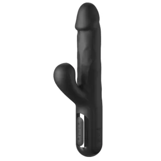 Rabbit-Vibrator Sonix Silicone Thruster Schwarz 22 x 3,5 cm