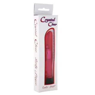 Kristallklarer Lady Glasvibrator Rosa