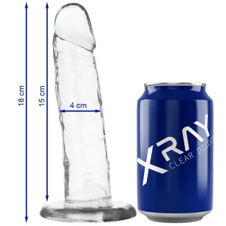 Realistischer Dildo Klarer Hahn Transparent 18 x 4 cm