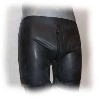 Latex Boxer Short mit Reißverschluss und Analkondom