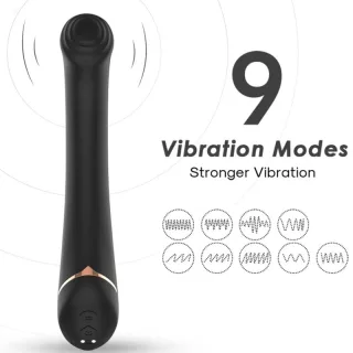 Vibrator Faltkopf Silikon Schwarz 21 x 3,3 cm