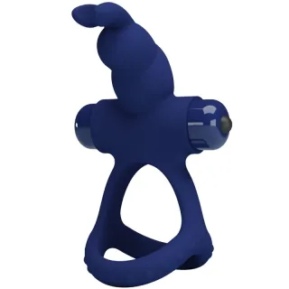 Penisring Luchito Doppelvibrierender Ring Kaninchen Blau