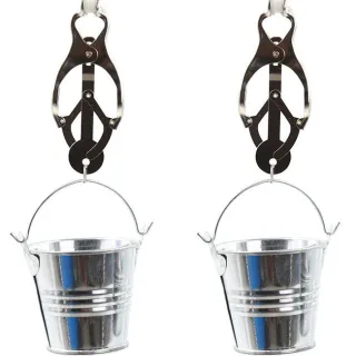 Nippelklemmen Fetisch mit Eimer