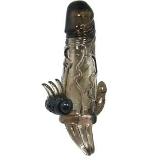 Penishülle Brave Man mit Klitoris- & Analstimulation Schwarz 16,5 cm