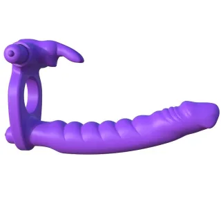 Silikon Doppel-Vibro-Penisring mit Hase