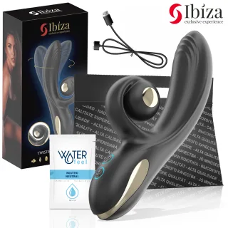 Vibrator Ibiza Technology Twister mit Rotation Schwarz 18,4 x 3,3 cm