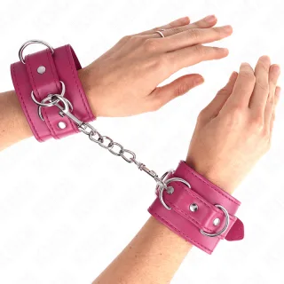 Fesselset 3 D-Ring Handgelenkfesseln Verstellbar Rosa 17,5 cm