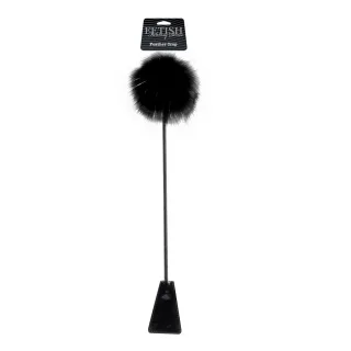 Gerte Feather Crop mit Federbommel Schwarz