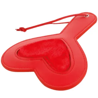 Paddle mit Veloursseite aus Kunstleder Rot 19 x 15 cm