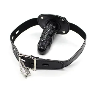 Sextoy TPE Penis Gag mit Vorhngeschloss L